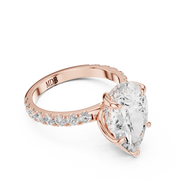 Tulip Head Hidden Halo Engagement Ring
