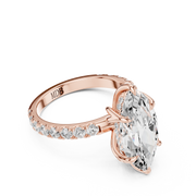 Tulip Head Hidden Halo Engagement Ring