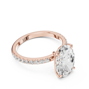 Hidden Halo Engagement Ring on a Pavé Band