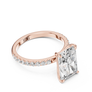 Hidden Halo Engagement Ring on a Pavé Band