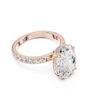 Tulip Head Hidden Halo Engagement Ring