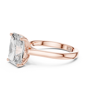 Cathedral Tulip Engagement Ring with Diamond Bridge