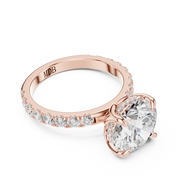 Tulip Head Hidden Halo Engagement Ring
