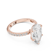 Hidden Halo Engagement Ring on a Pavé Band