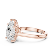 Cathedral Tulip Engagement Ring with Diamond Bridge