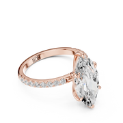 Hidden Halo Engagement Ring on a Pavé Band