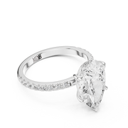 Hidden Halo Engagement Ring on a Pavé Band