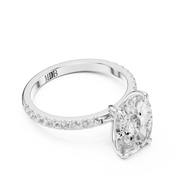 Hidden Halo Engagement Ring on a Pavé Band
