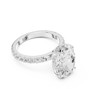Tulip Head Hidden Halo Engagement Ring