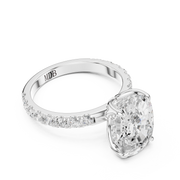 Tulip Head Hidden Halo Engagement Ring