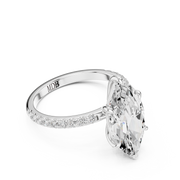 Hidden Halo Engagement Ring on a Pavé Band