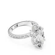 Tulip Head Hidden Halo Engagement Ring