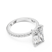Hidden Halo Engagement Ring on a Pavé Band
