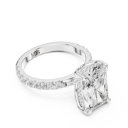 Tulip Head Hidden Halo Engagement Ring