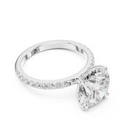 Hidden Halo Engagement Ring on a Pavé Band