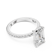Hidden Halo Engagement Ring on a Pavé Band