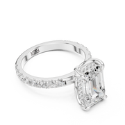 Tulip Head Hidden Halo Engagement Ring