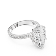 Tulip Head Hidden Halo Engagement Ring