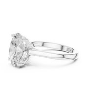 Cathedral Tulip Engagement Ring with Diamond Bridge