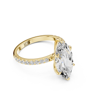 Hidden Halo Engagement Ring on a Pavé Band