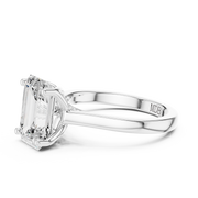 Cathedral Tulip Engagement Ring with Diamond Bridge