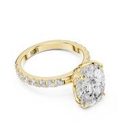 Tulip Head Hidden Halo Engagement Ring