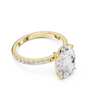 Hidden Halo Engagement Ring on a Pavé Band