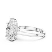 Cathedral Tulip Engagement Ring with Diamond Bridge