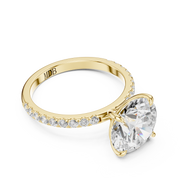 Hidden Halo Engagement Ring on a Pavé Band