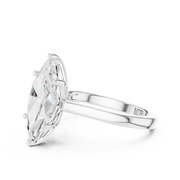 Cathedral Tulip Engagement Ring with Diamond Bridge