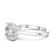 Cathedral Tulip Engagement Ring with Diamond Bridge