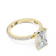Hidden Halo Engagement Ring on a Pavé Band