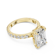 Tulip Head Hidden Halo Engagement Ring