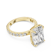 Tulip Head Hidden Halo Engagement Ring