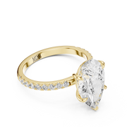 Hidden Halo Engagement Ring on a Pavé Band