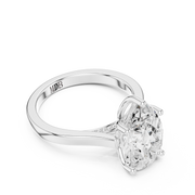 Cathedral Tulip Engagement Ring with Diamond Bridge