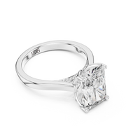 Cathedral Tulip Engagement Ring with Diamond Bridge