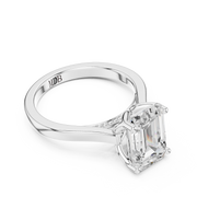 Cathedral Tulip Engagement Ring with Diamond Bridge