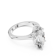 Cathedral Tulip Engagement Ring with Diamond Bridge