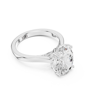 Cathedral Tulip Engagement Ring with Diamond Bridge