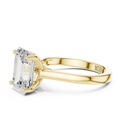 Cathedral Tulip Engagement Ring with Diamond Bridge