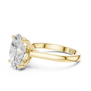 Cathedral Tulip Engagement Ring with Diamond Bridge