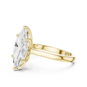 Cathedral Tulip Engagement Ring with Diamond Bridge