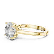 Cathedral Tulip Engagement Ring with Diamond Bridge