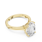 Cathedral Tulip Engagement Ring with Diamond Bridge