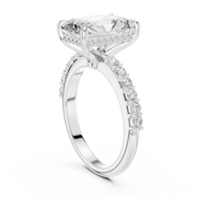 Diamond Accented Hidden Halo Engagement Ring