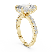 Diamond Accented Hidden Halo Engagement Ring