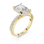 Diamond Accented Hidden Halo Engagement Ring
