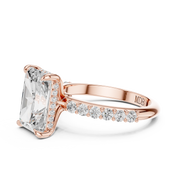 Diamond Accented Hidden Halo Engagement Ring