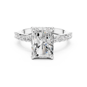 Diamond Accented Hidden Halo Engagement Ring